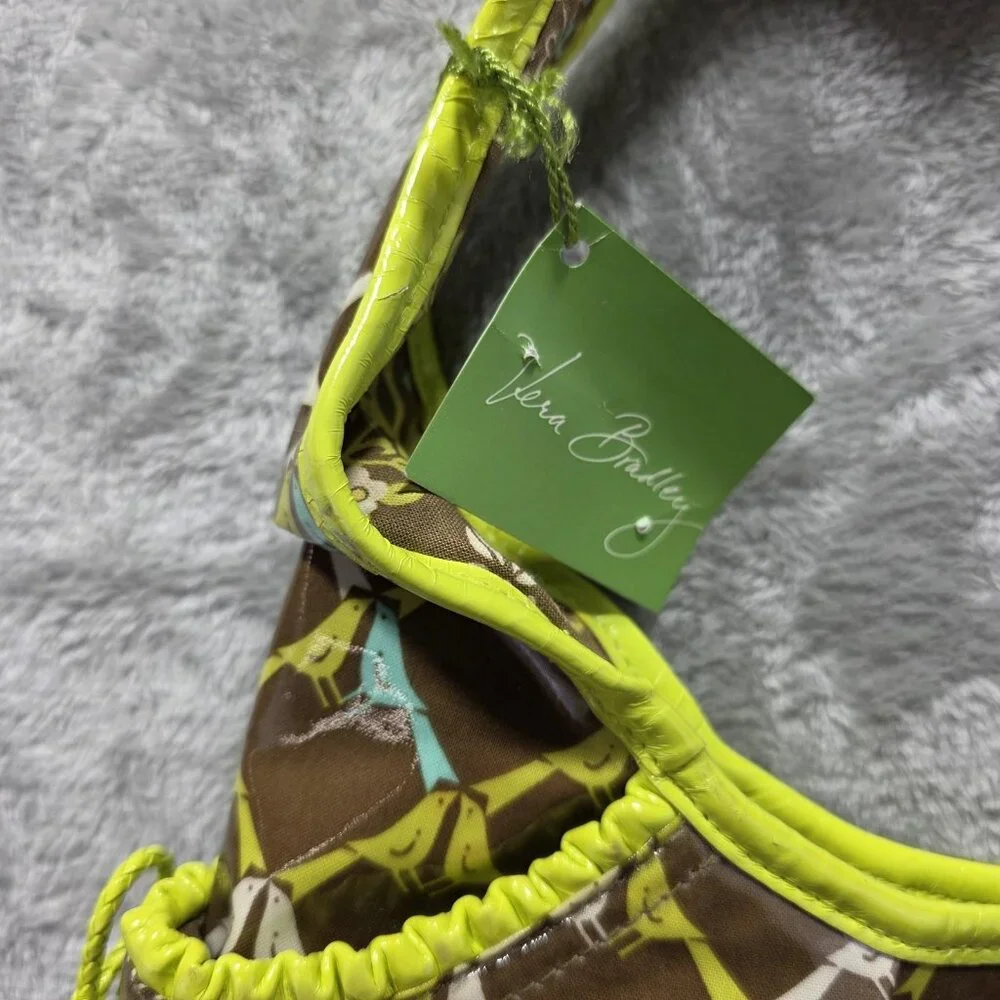 Vera Bradley Tied Together Hobo Bag Womens Brown Sittin in a Tree Birds Purse